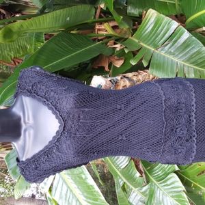 papillon blanc Crochet drop waist dress